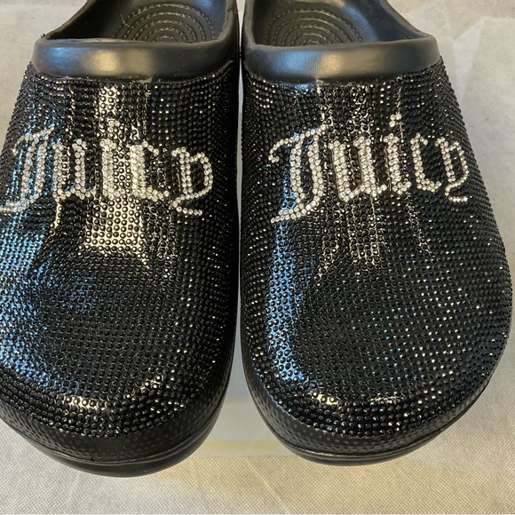 Juicy Couture  Rhinestone Comfort Clogs Sparkly Black - Size 8 - Picture 2 of 13